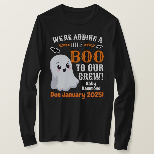 Ghost Halloween Pregnancy Ankündigung Long Sleeve T-Shirt (Design vorne)