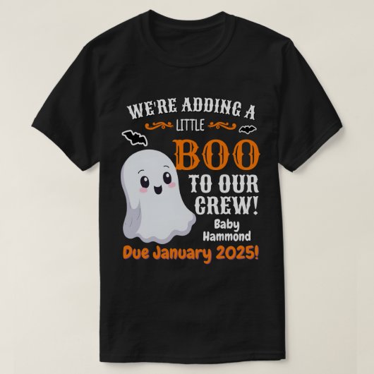 Ghost Halloween Schwangerschaftsankündigung für de T-Shirt (Design vorne)