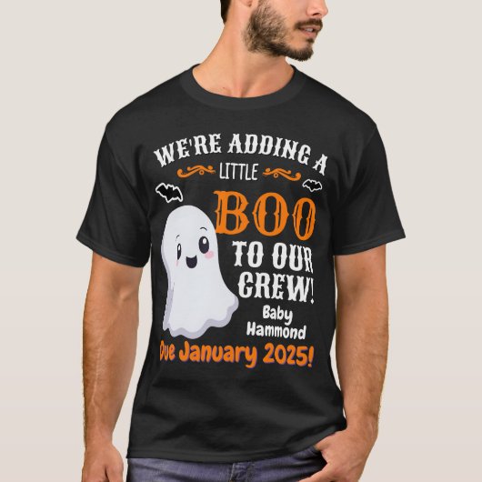Ghost Halloween Schwangerschaftsankündigung für de T-Shirt (Vorderseite)
