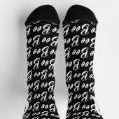 Ghost Halloween Schwarz-Boottextmuster Socken (Oben)