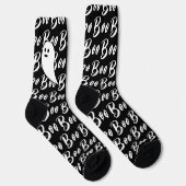 Ghost Halloween Schwarz-Boottextmuster Socken (Rechts)