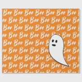 Ghost Halloween Schwarz-weiß-Orangenbob Geschenkpapier (Flach)