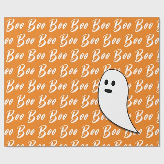 Ghost Halloween Schwarz-weiß-Orangenbob Geschenkpapier (Flach)