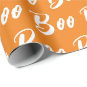 Ghost Halloween Schwarz-weiß-Orangenbob Geschenkpapier (Rolleneckpunkt)