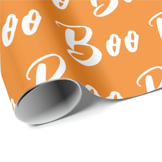 Ghost Halloween Schwarz-weiß-Orangenbob Geschenkpapier (Rolleneckpunkt)