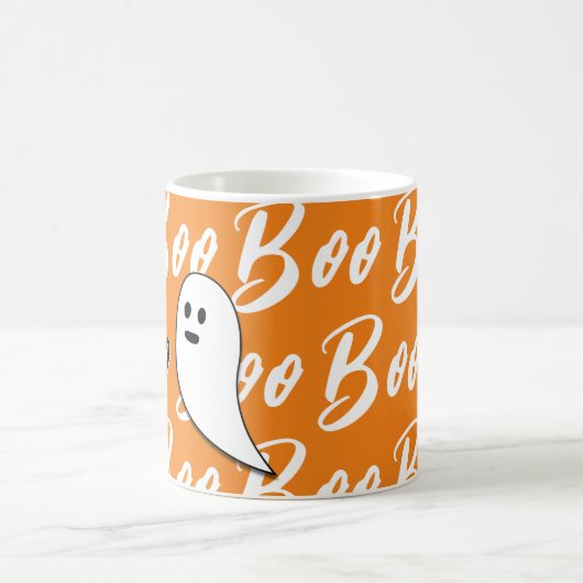 Ghost Halloween Schwarz-weiß-Orangenbob Kaffeetasse (Mittel)