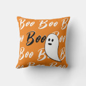 Ghost Halloween Schwarz-weiß-Orangenbob Kissen (Rückseite)