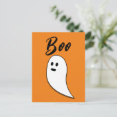 Ghost Halloween Schwarz-weiß-Orangenbob Postkarte (Stehend Vorderseite)