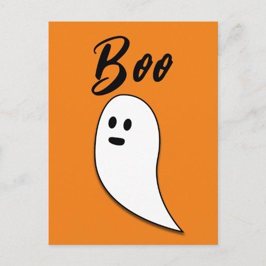 Ghost Halloween Schwarz-weiß-Orangenbob Postkarte (Vorderseite)