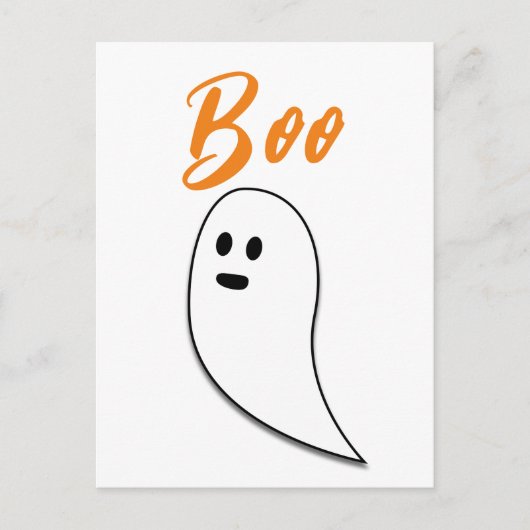 Ghost Halloween Schwarz-weiß-Orangenbob Postkarte (Vorderseite)
