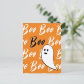Ghost Halloween Schwarz-weiß-Orangenbob Postkarte (Stehend Vorderseite)