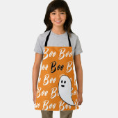 Ghost Halloween Schwarz-weiß-Orangenbob Schürze (Insitu)