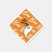 Ghost Halloween Schwarz-weiß-Orangenbob Serviette (Ecke)