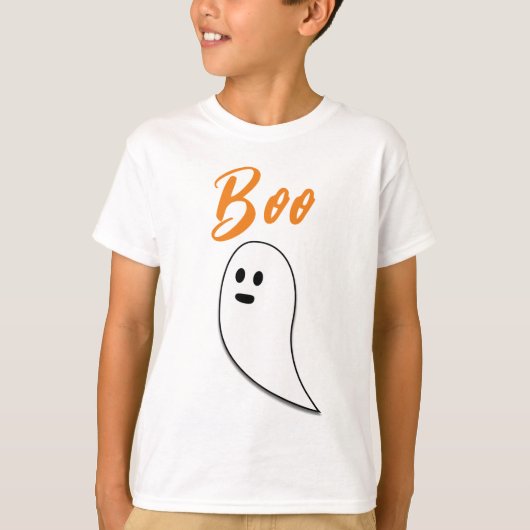 Ghost Halloween Schwarz-weiß-Orangenbob T-Shirt (Vorderseite)