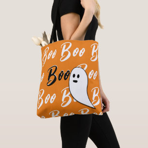 Ghost Halloween Schwarz-weiß-Orangenbob Tasche