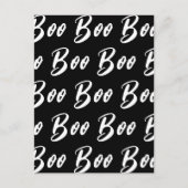 Ghost Halloween Schwarz-Weiß-Text-Muster Postkarte (Vorderseite)