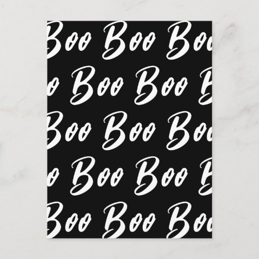 Ghost Halloween Schwarz-Weiß-Text-Muster Postkarte (Vorderseite)