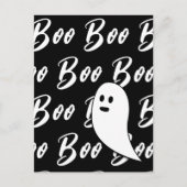 Ghost Halloween Schwarz-Weiß-Text-Muster Postkarte (Vorderseite)