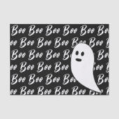 Ghost Halloween Schwarz-Weiß-Text-Muster Seidenpapier (Vorderseite)