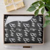 Ghost Halloween Schwarz-Weiß-Text-Muster Seidenpapier (Geschenk)