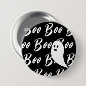 Ghost Halloween Schwarz-weißes Boom-Muster Button (Vorne & Hinten)