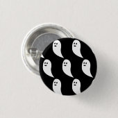 Ghost Halloween Schwarz-weißes niedliches Muster Button (Vorne & Hinten)
