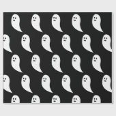 Ghost Halloween Schwarz-weißes niedliches Muster Geschenkpapier (Flach)