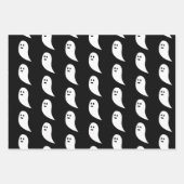 Ghost Halloween Schwarz-weißes niedliches Muster Geschenkpapier Set (Vorderseite)
