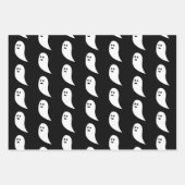 Ghost Halloween Schwarz-weißes niedliches Muster Geschenkpapier Set (Vorderseite 3)
