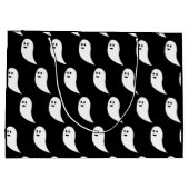 Ghost Halloween Schwarz-weißes niedliches Muster Große Geschenktüte (Rückseite)