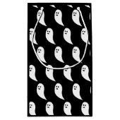 Ghost Halloween Schwarz-weißes niedliches Muster Kleine Geschenktüte (Rückseite)