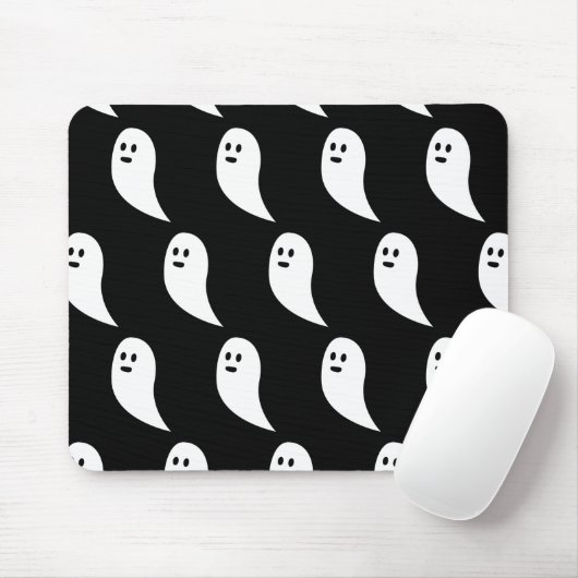 Ghost Halloween Schwarz-weißes niedliches Muster Mousepad (Mit Mouse)