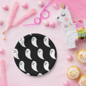 Ghost Halloween Schwarz-weißes niedliches Muster Pappteller (Party)