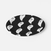 Ghost Halloween Schwarz-weißes niedliches Muster Pappteller (Schrägansicht)