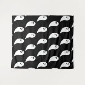 Ghost Halloween Schwarz-weißes niedliches Muster Wandteppich (Vorderseite (Horizontal))