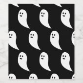 Ghost Halloween Schwarz-weißes niedliches Muster Weinetikett (Einzelnes Label)