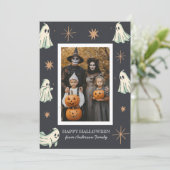 Ghost Halloween Spooktacular Family Foto Feiertagskarte (Stehend Vorderseite)
