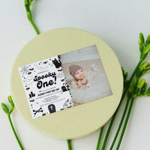 Ghost Halloween Spooky ein erster Geburtstag Einladung