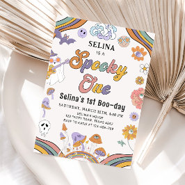 Ghost Halloween Spooky One Groovy 1. Geburtstag Einladung
