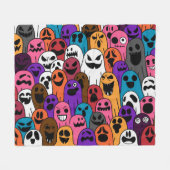 Ghost Halloween Spooky Scarf Muster Fleecedecke (Vorderseite (Horizontal))