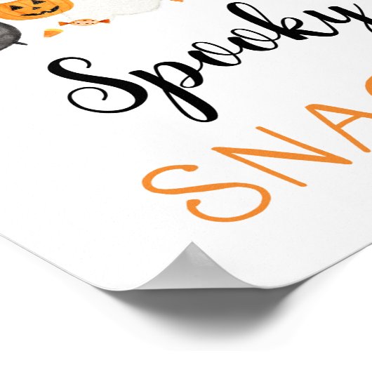 Ghost Halloween Spooky Snacks Party Zeichen Poster (Ecke)