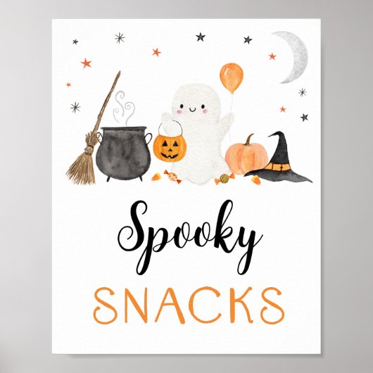 Ghost Halloween Spooky Snacks Party Zeichen Poster (Vorne)