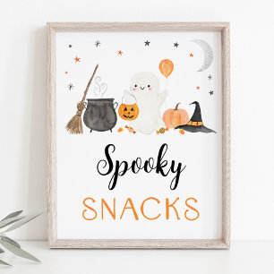 Ghost Halloween Spooky Snacks Party Zeichen Poster