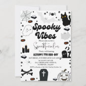 Ghost Halloween Spooky vibes Retro Groovy Geburtst Einladung (Vorderseite)