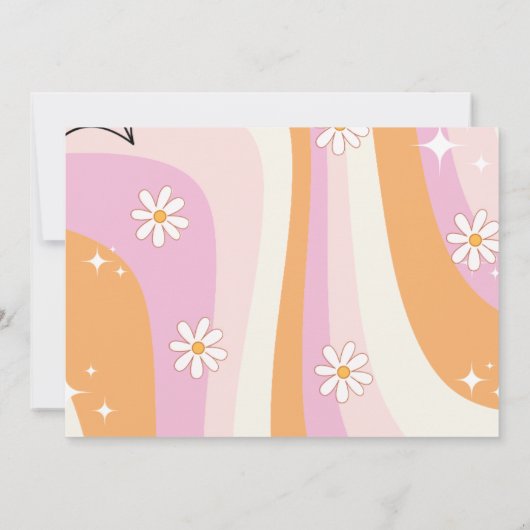 Ghost Halloween Spooky vibes Retro Groovy Geburtst Einladung (Rückseite)