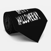 Ghost Halloween Text Krawatte (Gerollt)