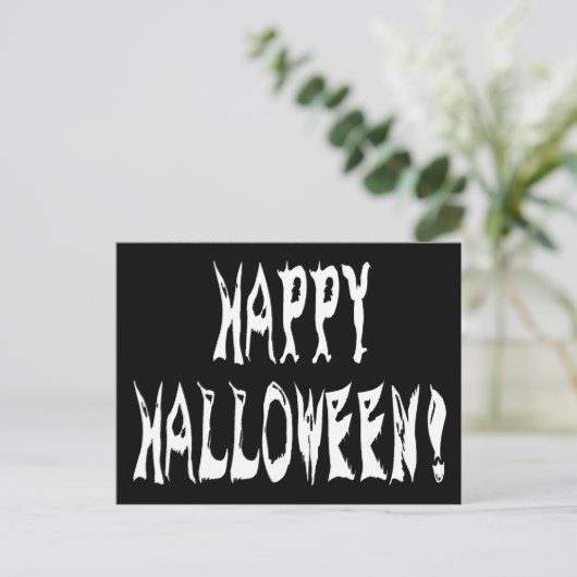 Ghost Halloween Text Postkarte (Stehend Vorderseite)