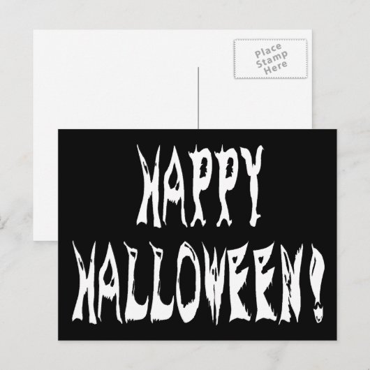 Ghost Halloween Text Postkarte (Vorne/Hinten)
