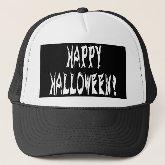 Ghost Halloween Text Truckerkappe (Vorderseite)