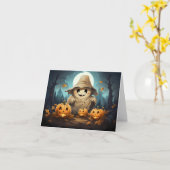 Ghost Halloween und Pumpkin Karte (Gelbe Blume)